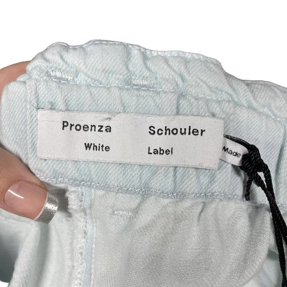Proenza Schouler White Label High-Waisted Shorts in Bleach‎ Chambray Size 6 - Picture 7 of 11